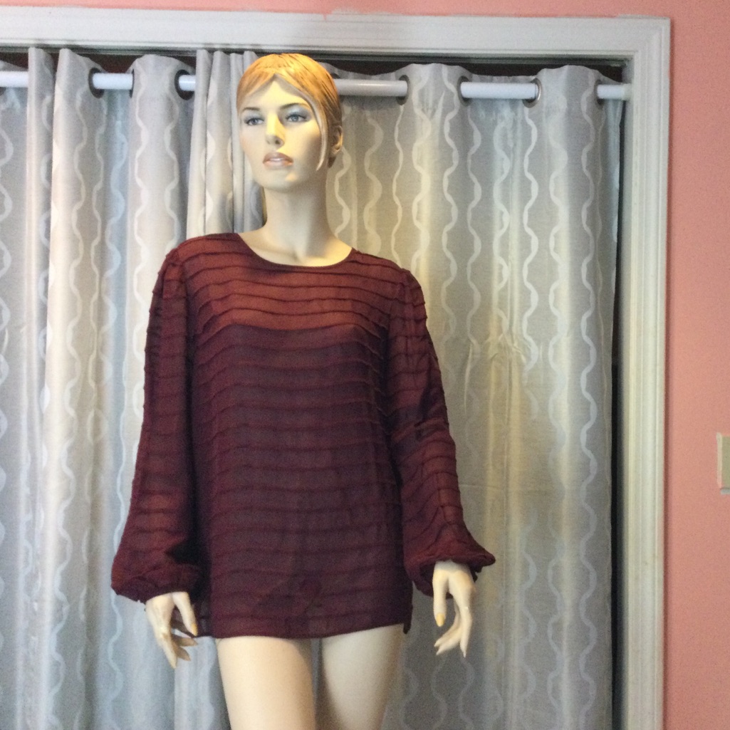 Wine Buttoned Blouse